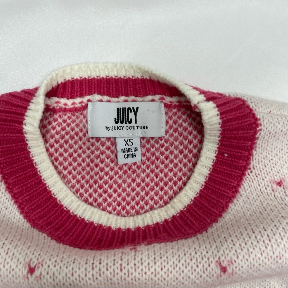 Juicy Couture Pink Crown Logo Knit Sweater
